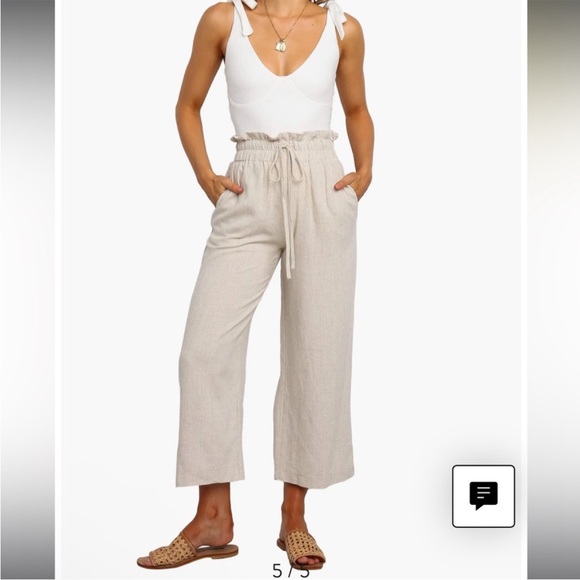 Petal and Pup Hawthorne Linen Blend Wide Leg Crop Pants size 6 - Picture 1 of 13
